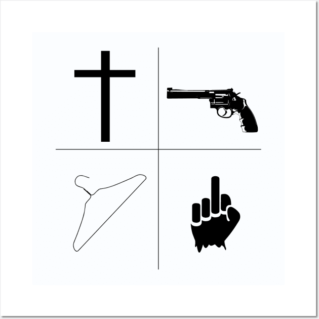 God, guns, my body, f you! Wall Art by Feral Designs